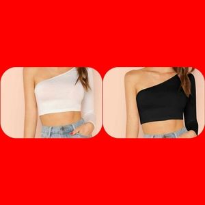 One sleeved crop top